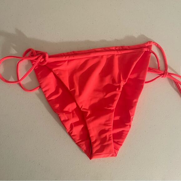 NWT Good American Tiny Ties Bikini swim bathing  Suit Neon bottoms Ivory top L - Picture 5 of 6